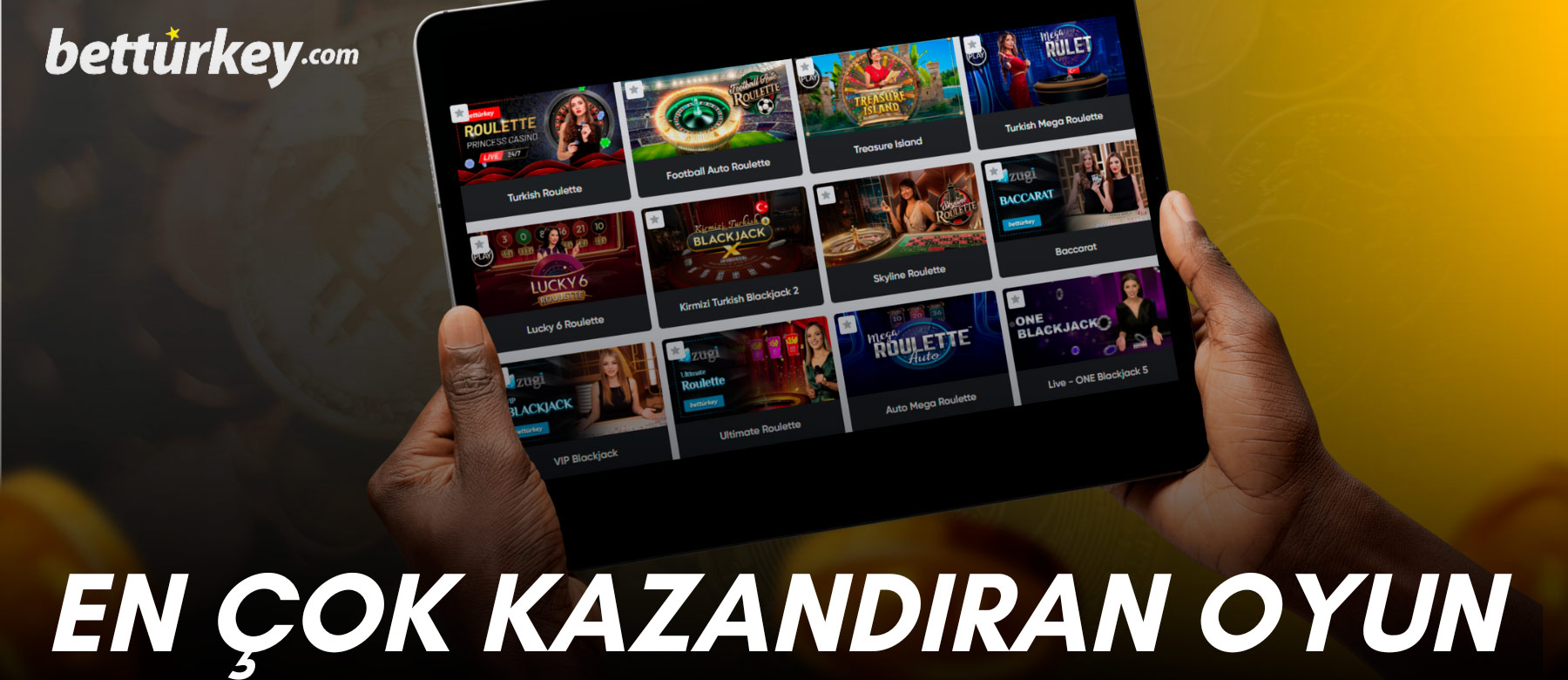 Betturkey casino platformu çeşitli türlerde 2.000'den fazla oyun sunuyor