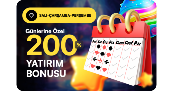 Betturkey Sali Çarşamba Perşembe Özel %200 Yatirim Bonusu